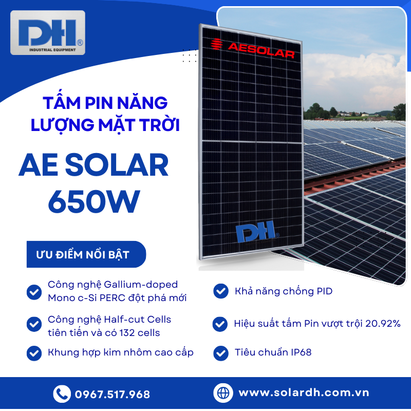 Các ưu điểm nổi bật của tấm Pin AE 650W