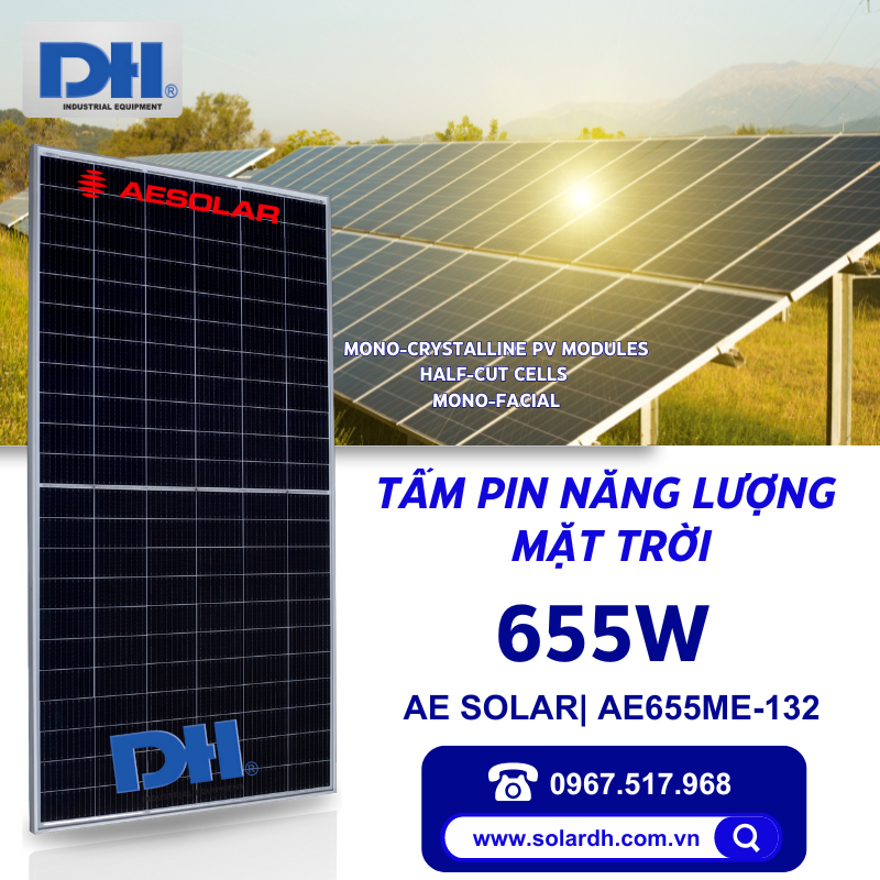 Tấm Pin năng lượng mặt trời AE Solar 655W