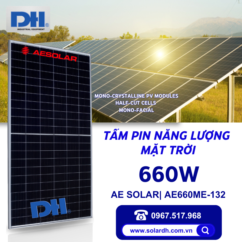 Tấm Pin năng lượng mặt trời AE Solar 660W