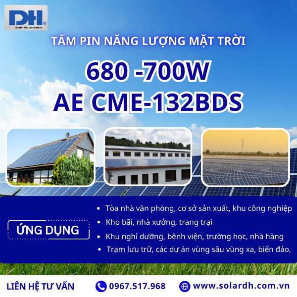 Ứng dụng của tấm Pin năng lượng mặt trời AE 700W