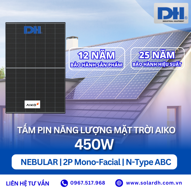 Tấm Pin năng lượng mặt trời Aiko 450W