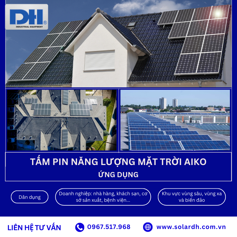 Ứng dụng tấm Pin năng lượng Aiko 450W