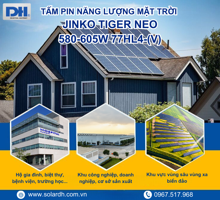Ứng dụng của tấm Pin năng lượng Jinko 605W 77HL4-(V)