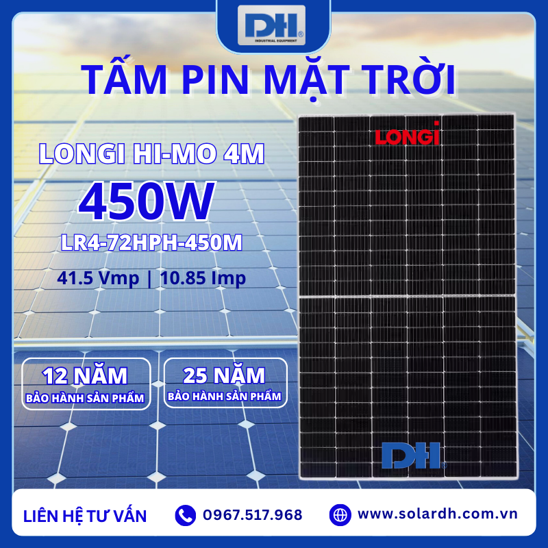 Tấm Pin năng lượng mặt trời Longi 450W