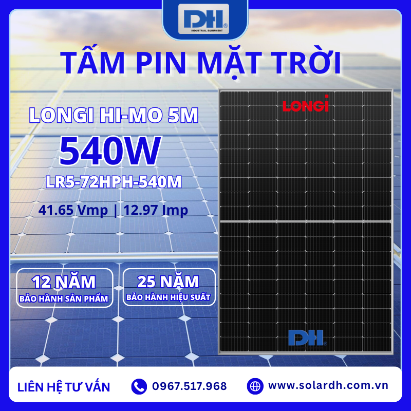 Tấm Pin năng lượng mặt trời Longi 540W