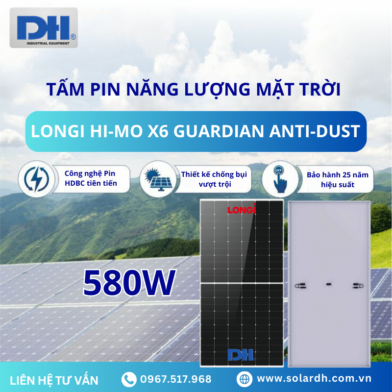 Tấm Pin năng lượng mặt trời Longi 580W