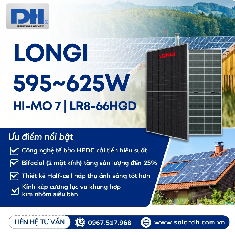 Ưu điểm nổi bật của tấm Pin LONGi 610W Hi-MO 7