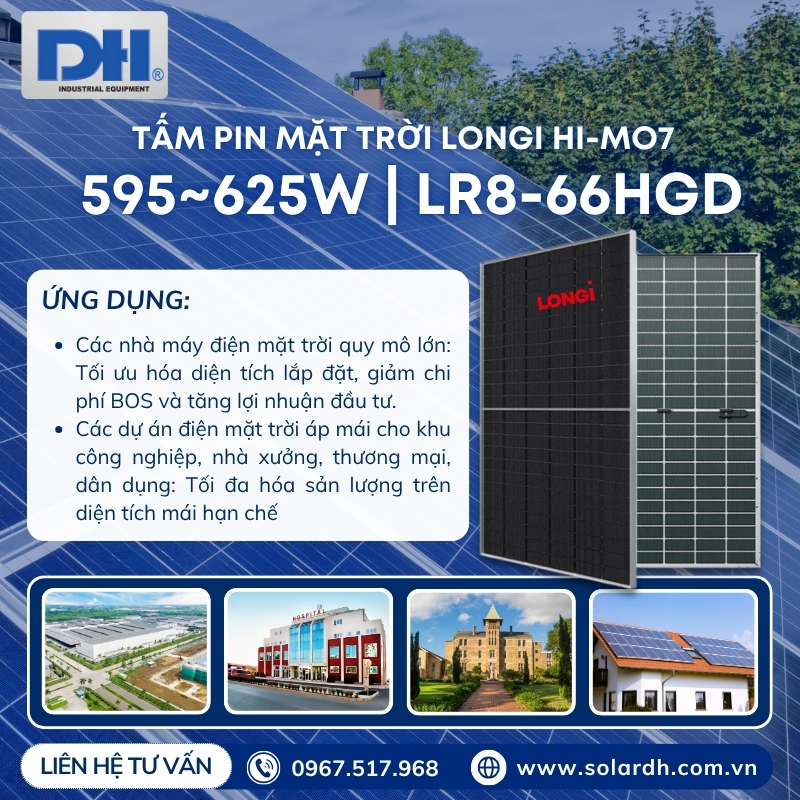 Ứng dụng tấm Pin LONGi