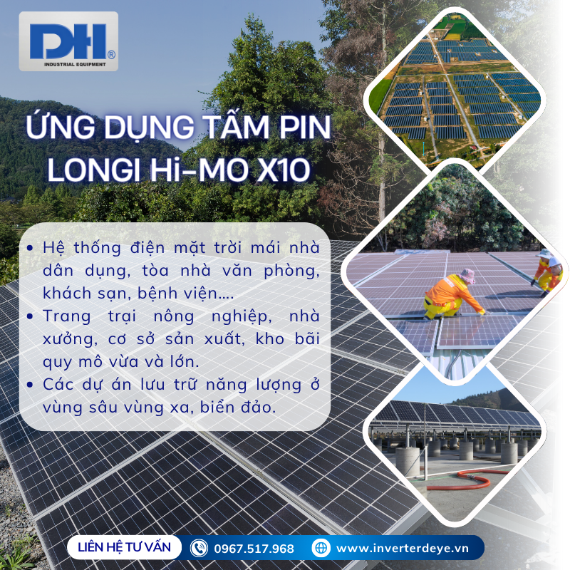 Ứng dụng tấm Pin mặt trời Hi-MO X10