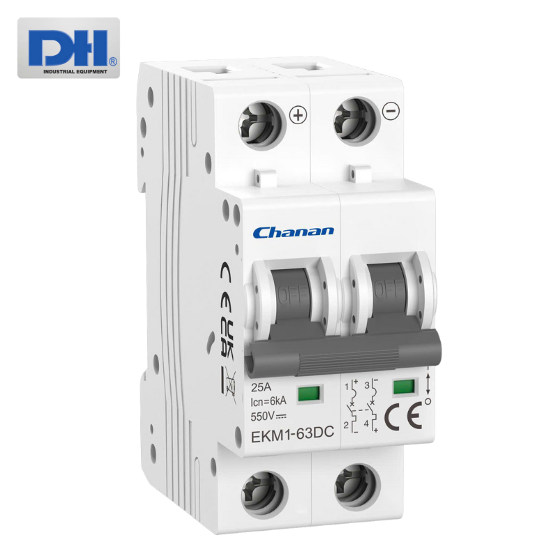 Thiết bị đóng cắt mạch điện Chanan MCB DC 2P 25A EKM1-63DC