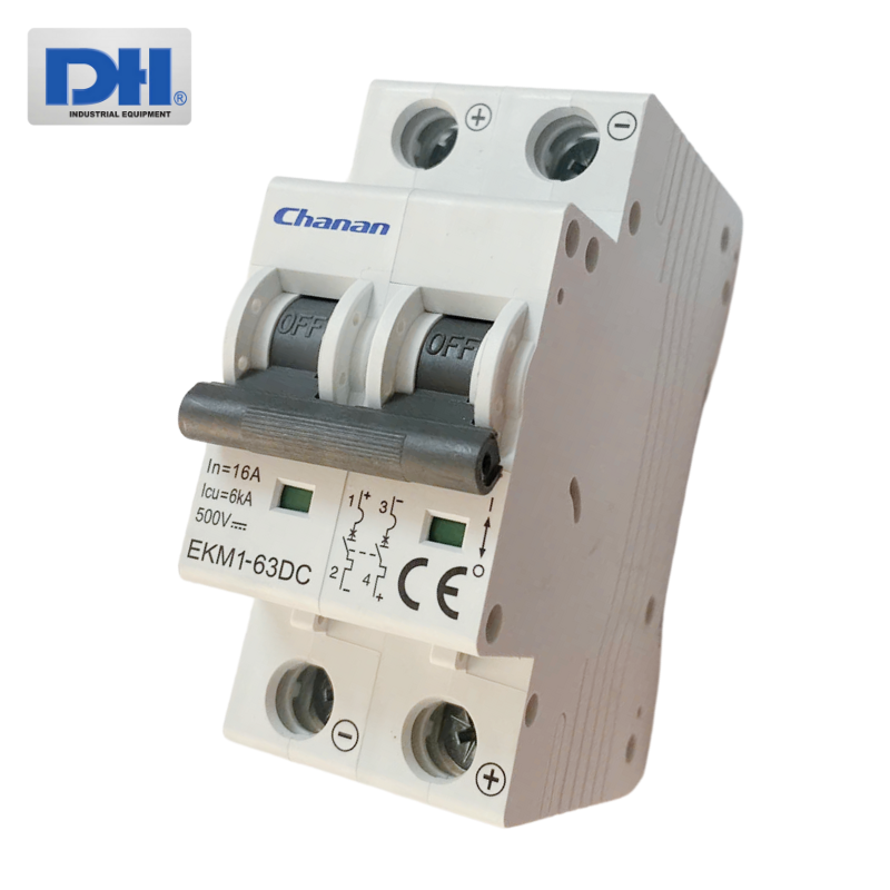 Thiết bị đóng cắt mạch điện Chanan MCB DC 2P 16A EKM1-63DC 