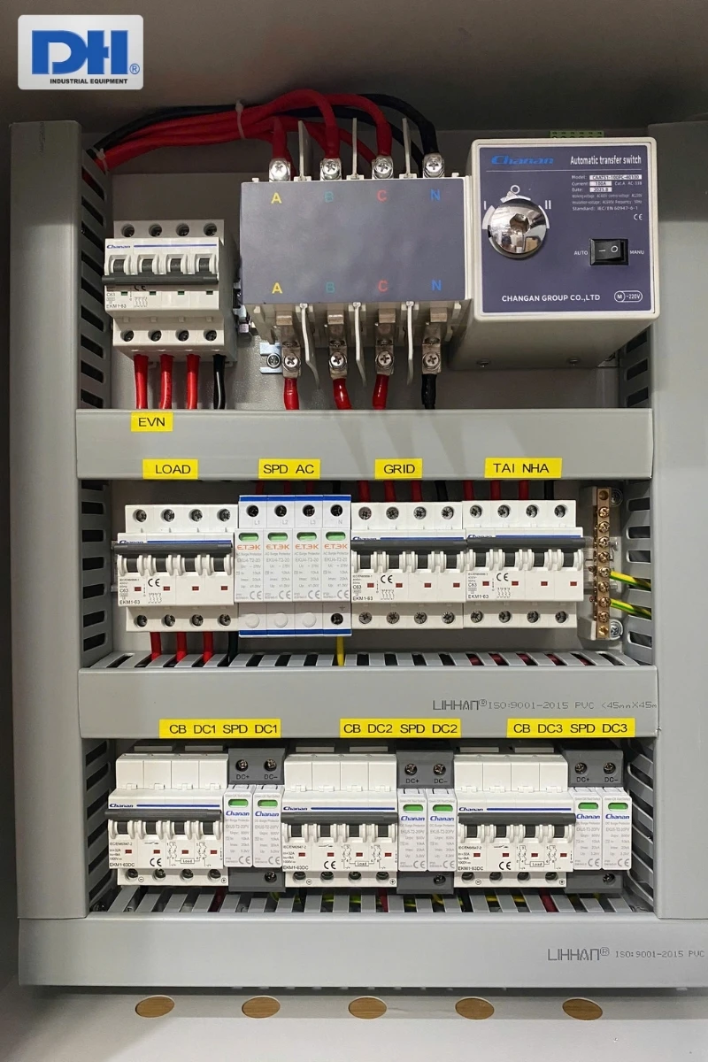 Cấu tạo chi tiết tủ điện Hybrid 12kW-16kW