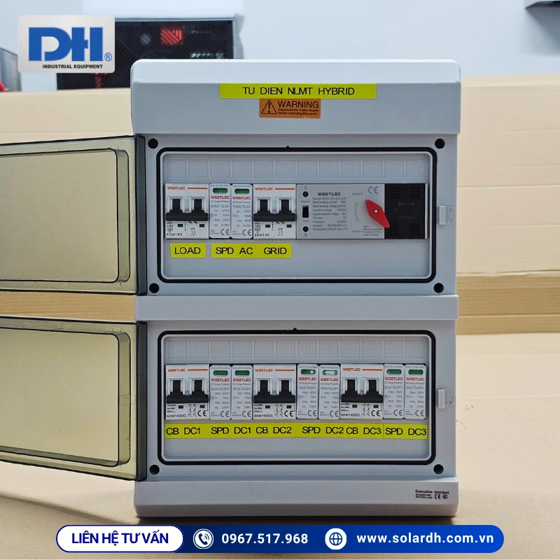 Tủ điện mặt trời được kỹ thuật Solar DH đấu nối 