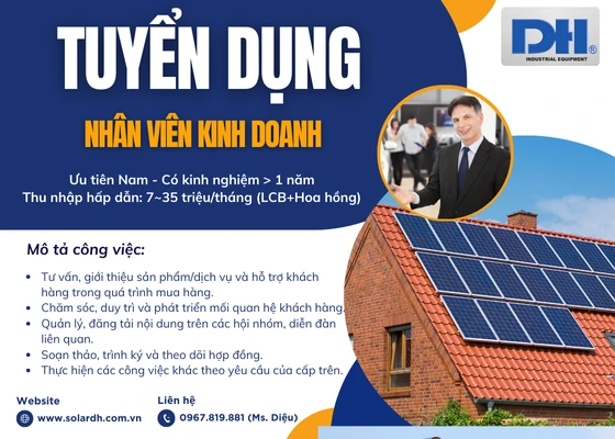 Tuyển dụng Nhân viên kinh doanh Solar DH