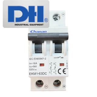 Thiết bị đóng cắt điện Chanan MCB DC 2P 16A EKM1-63DC