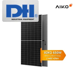 Tấm Pin Năng Lượng Mặt Trời AIKO 650W 2 Mặt K&iacute;nh &ndash; Hiệu Suất 24.4%