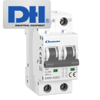 Thiết bị đóng cắt điện Chanan MCB DC 2P 25A EKM1-63DC