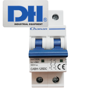 Thiết bị đóng cắt mạch điện Chanan MCB DC 100A 550V 2P| CABH-125DC