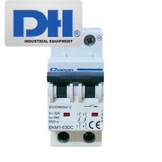 Thiết bị đóng cắt điện Chanan MCB DC 2P 32A EKM1-63DC