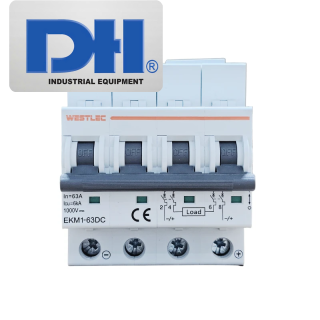 Thiết Bị Đ&oacute;ng Cắt MCB DC 4P 63A 1000VDC 6kA WESTLEC
