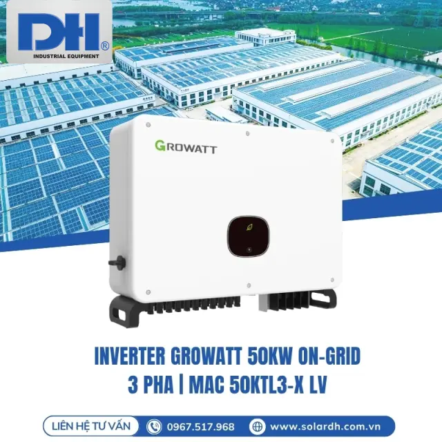 Inverter Growatt 50kW 3 Pha Hòa Lưới MAC 50KTL3-X LV
