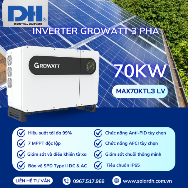 Inverter Growatt 70kW 3 Pha MAX70KTL3 LV