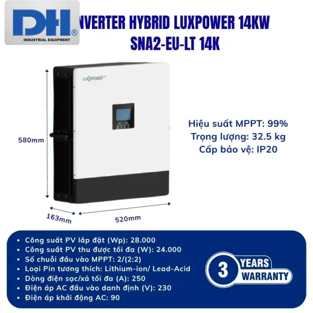 Inverter Hybrid Luxpower 14kW | Biến tần Hybrid SNA2-EU-LT 14K