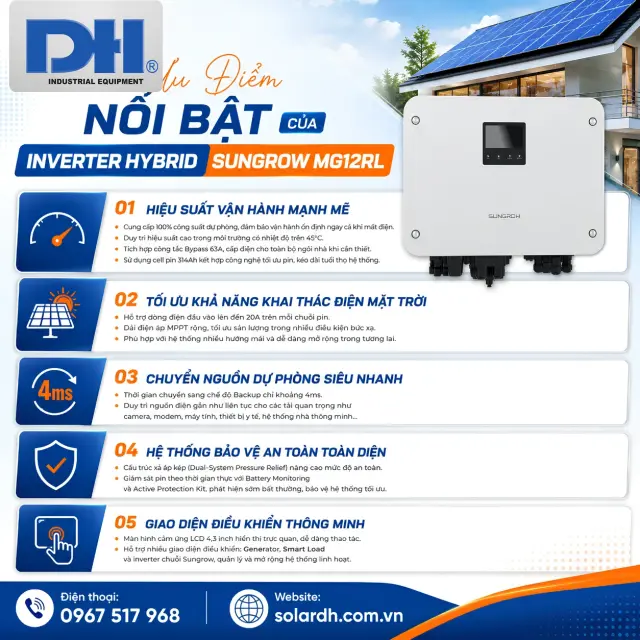 Inverter Sungrow 12kW Hybrid 1 Pha MG12RL
