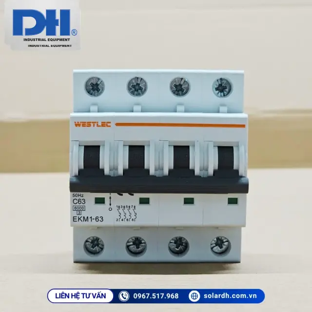 MCB AC 63A 6kA 2P/3P/4P WESTLEC EKM1-63 Ch&iacute;nh H&atilde;ng Gi&aacute; Tốt