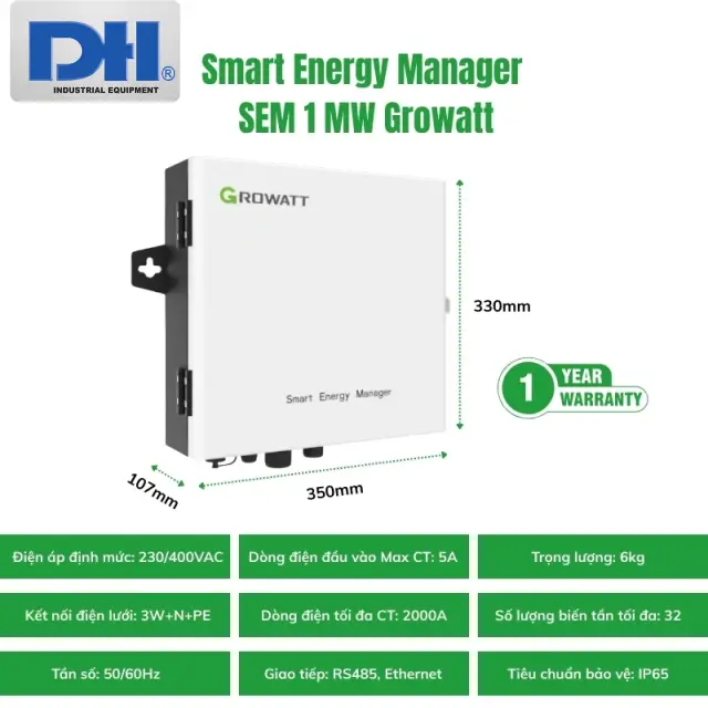 SEM 1MW Growatt - Bộ Quản L&yacute; Năng Lượng Th&ocirc;ng Minh Zero Export