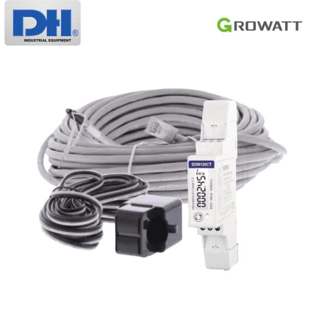 Smart Meter 1 Pha Growatt K&egrave;m CT Gi&aacute;n Tiếp 100A | SPM-CT-E