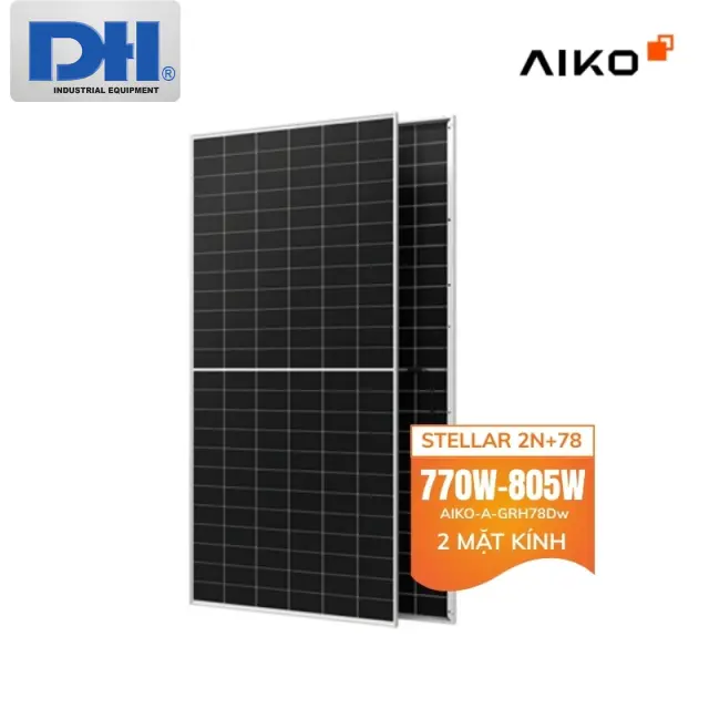 Tấm Pin Aiko 770W-805W C&ocirc;ng Suất Lớn Giải Ph&aacute;p Tối Ưu Cho Dự &Aacute;n C&I