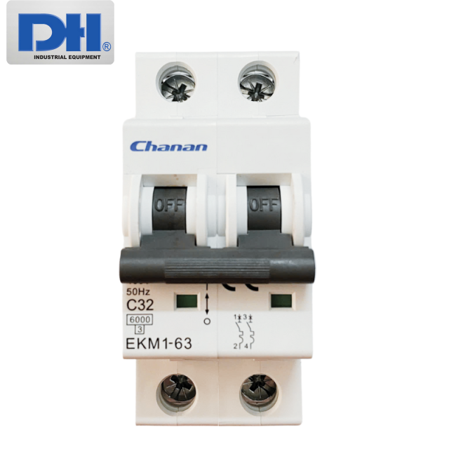 Thiết bị đóng cắt điện Chanan MCB AC 32A 2P| EKM1-63