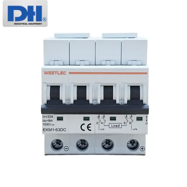 Thiết Bị Đ&oacute;ng Cắt MCB DC 4P 32A 1000VDC 6kA WESTLEC