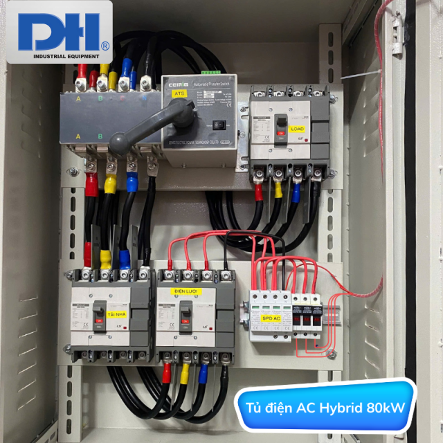 Tủ điện năng lượng mặt trời 80kW Hybrid 3 pha